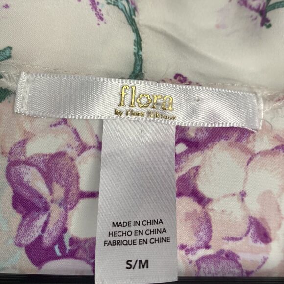 Flora Nikrooz Robe Women’s Size Small Medium Floral Print 3/4 Sleeve Short Robe - Picture 2 of 9